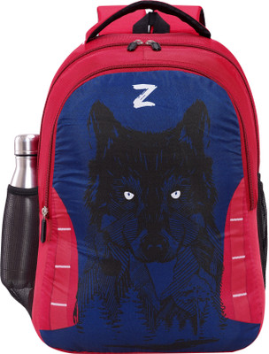 ZERUS Wolf Pattern School & College Bag for Boys Stylish and Spacious Backpack 35 L Laptop Backpack(Red)