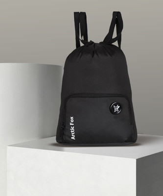 Arctic Fox Black Drawstring Bag 15 L Backpack(Black)