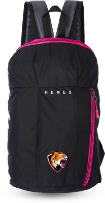 H-Hemes HEMES-Tiger-PinkZip_13 12 L Backpack(Black, Pink)