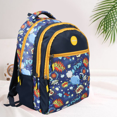 NOVEX / Snug-on Phoenix Printed School Bag For Boys With Stationery Pouch - 17 Inch 25 L Backpack(Blue)