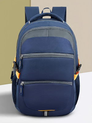 SAKSHI FASHION Laptop Backpack unisex Spacy with rain cover and reflective strip 30 L Laptop Backpack(Blue)