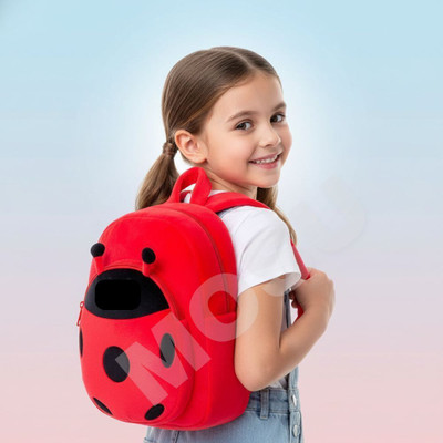 MOSU Soft Plush Cartoon Kids School Bag Boys & Girls (1–6 Yrs) Nursery, UKG, NKG 10 L Backpack(Red)