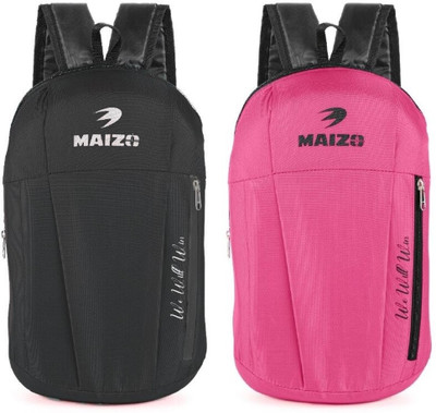 MAIZO Small Backpack/ School Bag Combo of 2 - Black & Pink 10 L Backpack(Multicolor)