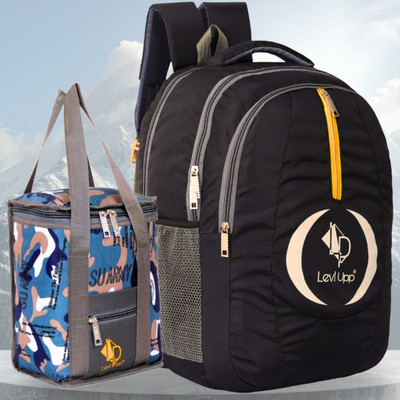 levlupp Stylish Multipurpose Backpack with Free Insulated Lunch Bag Combo 40 L Backpack(Black)