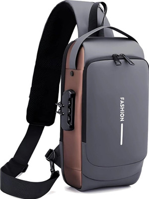 Xelcis New Sling Bag Anti-Theft USB Crossbody Backpack Waterproof Chest Shoulder Bag 10 L Backpack(Black, Brown)