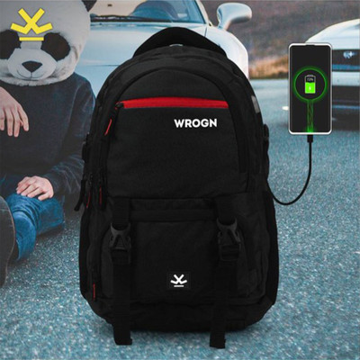 WROGN ASHPER Unisex with USB Port and Rain Cover 40 L Laptop Backpack(Black)