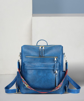 WomenBuzz Fashion Shoulder Multipurpose Knapsack Convertible Top Handle Detachable Bag 25 L Backpack(Blue)
