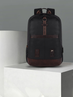 Gear Classic Anti Theft Faux Leather 31 L Laptop Backpack(Black)
