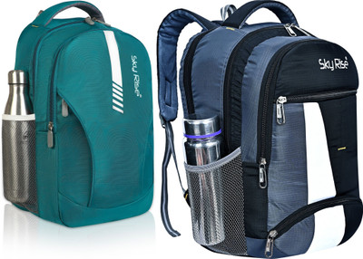 SKY RISE Laptop Backpack 35 L Backpack(Green, Grey)