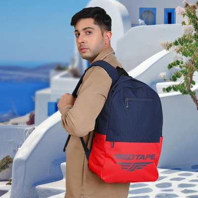 RED TAPE Navy Red Boys & Unisex Polyester Backpack | School, College & Office Bag 21.5 L Laptop Backpack(Red)