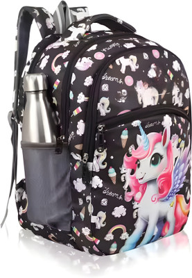 3N FASHION Kids Unisex Medium Waterproof School Bags 25 L Backpack(Black)