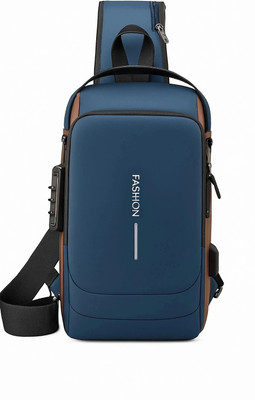 heboo Waterproof Anti-Theft Sling Bagpack with USB Charging port | Unisex Backpack 6 L Trolley Backpack(Blue)