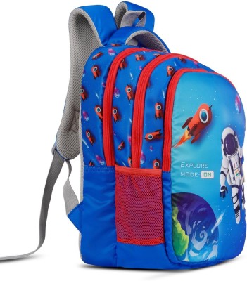 VISMIINTREND Cute Space Astornaut School Bag for Kids Boys & Girls | Birthday Return Gifts 25 L Backpack(Blue, Red)