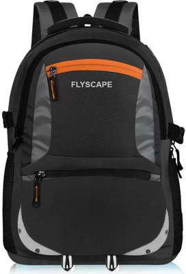 Flyscape Unisex Spacy With Rain Cover And Reflective Strip-001 32 L Laptop Backpack(Black, Orange)