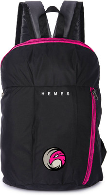 Hemes Small Bag for Daily Use With Front Zip Pocket Multipurpose Mini Backpack 12 L Backpack(Black, Pink)