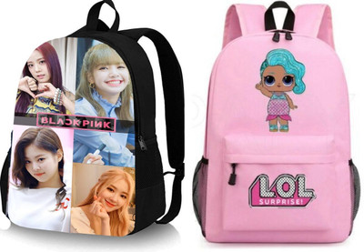 khatushyam collection A_DGTL-025_@@@_1PC & LOL-PRINTPINK-1PC_abc 30 L Backpack(Black, Pink)