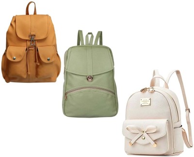 QUASHIMI COLLECTION HB-27-yelw-2bl+grn-psh-lck+crm-tei-pitthu-cmbo 6 L Backpack(Yellow, Green, White)