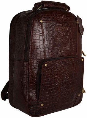 RICHSIGN LEATHER ACCESSORRIES Leather Laptop Backpack Bags for men 15.6 Inch 18 L Laptop Backpack(Brown)