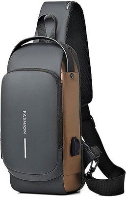 BHAVSHATRI USB Charging port Shoulder bag gray & gold bag 5 L Trolley Laptop Backpack(Multicolor)