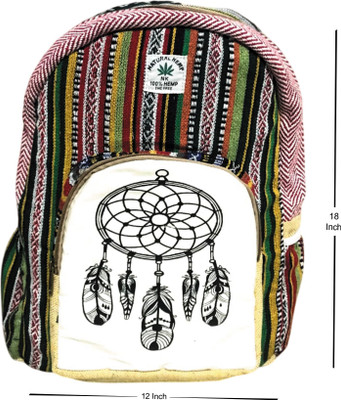 RCE Handmade Backpack with Dreamcatcher Print – Eco-Friendly Travel & School Bag 35 L Laptop Backpack(Multicolor)