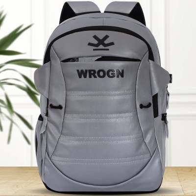 WROGN EXTRA LARGE 38 L HIGH QUALITY LEATHER EXPANDABLE LAPTOP BACKPACK WITH RAIN COVER 38 L Laptop Backpack(Grey)