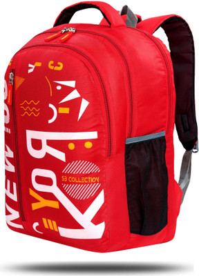 SBCOLLECTION School Bag for Class 4th to 10th Standard Tuition School College All Day Use 30 L Laptop Backpack(Red)
