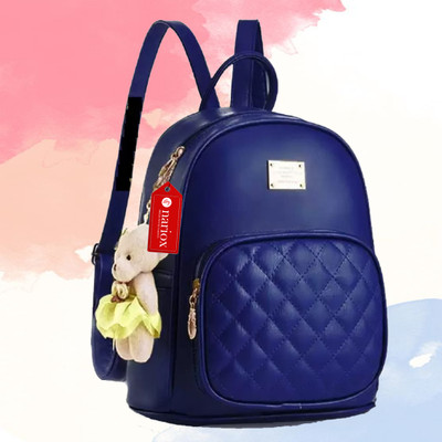 Nariox Girls PU Leather Backpack/School/College/Tution/Coaching Backpack 25 L Backpack(Blue)