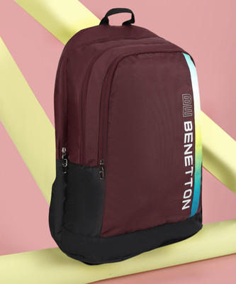 United Colors of Benetton Brenton 26 L Laptop Backpack(Black, Maroon)