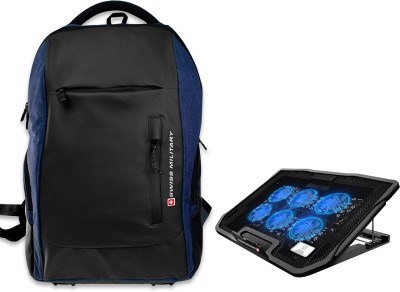 SWISS MILITARY Combo Pack of Laptop Backpack with Laptop Cooling Pad 29 L Laptop Backpack(Blue)