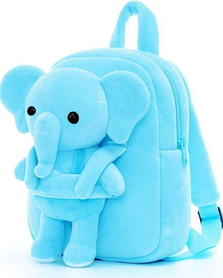 VIKASH New classic elephant bags for kids smooth and soft design 10 L Trolley Backpack(Blue)