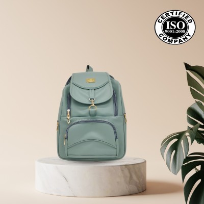 BIBO Small 18 L Backpack pista green school bag for college girls and working women 18 L Backpack(Green)