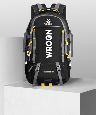 WROGN Heavy Duty Travel Laptop Backpack with Rain Cover 45 L Laptop Backpack(Black)