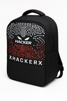Tikara HackerX Black & Red Multi-Compartment, Bottle Holder & Hidden Pockets 35 L Laptop Backpack(Red, Black)