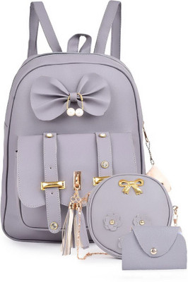 Cleto GREY COMBO Fancy style backpack for girls | college Bag 10 L Backpack(Grey)