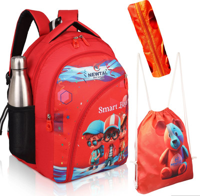 newtal Kids Printed School Bag With Pouch And Pencil Box 40 L Backpack(Red)