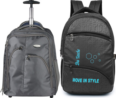 Da Tasche Emboss 40L Black 40 L Laptop Backpack(Black, Grey)
