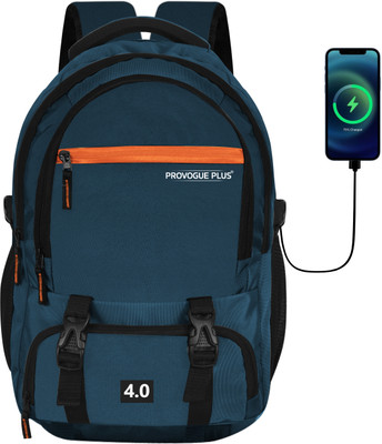 PROVOGUE PLUS Waterproof Febric DISCOVERY 4.0 Unisex School College Bag With USB PORT 40 L Laptop Backpack(Blue)