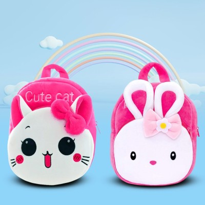 SPIRITED School Bag Cute & Konggi Rabbit Cartoon Baby Boys/Girls Plush Bag Age(2To 5) 14 L Backpack(Pink)