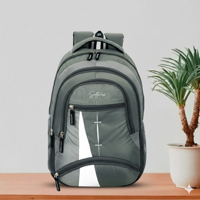 Softmax Large 35 L Backpack School/College Office Casual Waterproof bag 35 L Laptop Backpack(Grey, White)