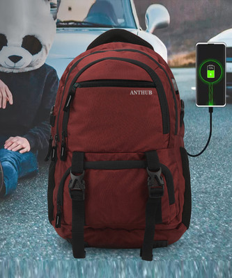 ANTHUB Laptop Backpack 1001 Unisex With USB Port And Rain Cover 40 L Backpack(Maroon)