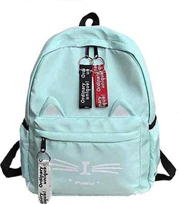 TRENDY SCHOOL / COLLEGE / CASUAL BACKPACK CAT PRINT FOR GIRLS 30 L Backpack(Green)