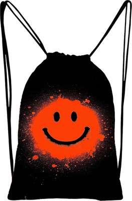 Hemes Smile Printed Dori Bag Drawstring Backpack Small Bag Gym Bag 12 L Backpack(Black, Red)