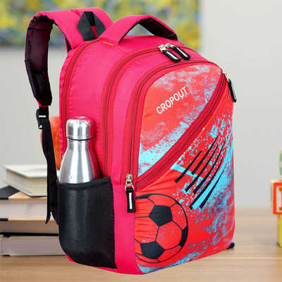 CROPOUT Kids Bag School Bag Kids Backpack Kids Travel Bag for Girls & Boys 2-7 Years 22 L Backpack(Red)