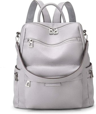 RMJ 20 L Backpack Purse for Women Convertible Vintage PU Leather Shoulder Bag 20 L Backpack(Grey)