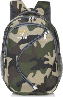 TANAUM Best Spacy Backpacks unisex backpack and reflective strip collegebag army print 35 L Laptop Backpack(Khaki)