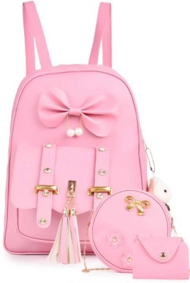 ROOZBAH Stylish Cute Mini 3PCS Combo Set For Girls 5 L Backpack(Pink)