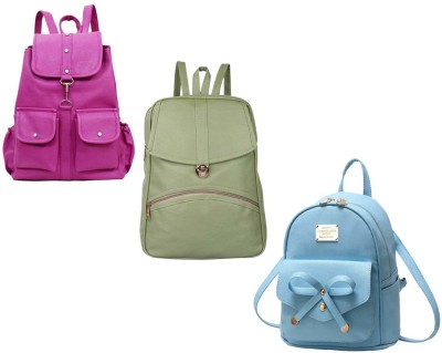 QUASHIMI COLLECTION HB-27-prpl-2bl+grn-psh-lck+sky-blu-tei-pitthu-cmbo 6 L Backpack(Purple, Green, Blue)