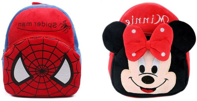 Bluemoon BM-combo of 2 red mickey, red spiderman_1429 12 L Backpack(Multicolor)