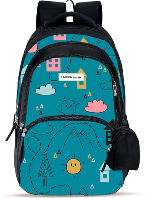 Hyper Adam School Bags For Kids Casual College Bags For Boys & Girls 35 L Backpack(Black, Blue)