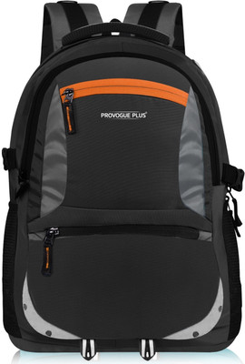 PROVOGUE PLUS Water Rasistant Fabric Spacy Unisex School Bag With Reflective Strip 37 L Laptop Backpack(Black)